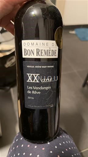 Valle del Rodano Ventoux Domaine Bon Remède XX ans... Les Vendanges de Rêve 2016