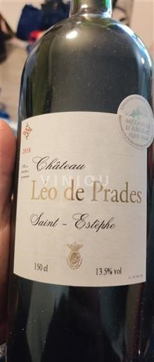 Vini Rouge sec Château Léo de Prades 2018 Francia Bordeaux Saint-Estèphe AOC