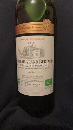 Bordeaux Bordeaux superiore Château Grand Bertaut 2016