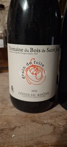 Rhônetal Côtes du Rhône Domaine Bois de Saint Jean Grain de Folie 2022