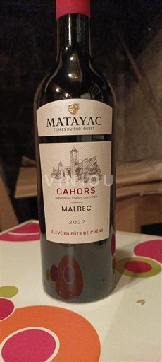 Tây Nam Cahors Domaine Matayac Malbec 2022
