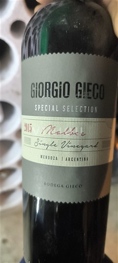 Mendoza Bodega Gieco Special Selection Malbec Single Vineyard 2015