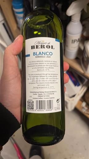 Aragón Marques de Berol Blanco Semidulce 2024