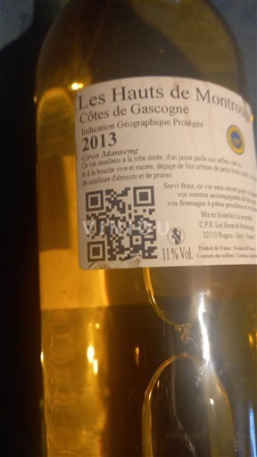 Sydväst Côtes de Gascogne Les Hauts de Montrouge 2013