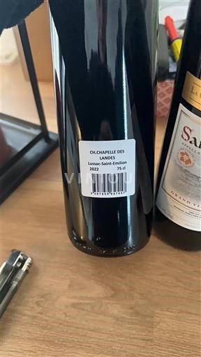 Bordeaux Lussac-saint-émilion Chapelle des Landes 2022