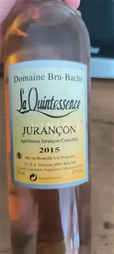 Tây Nam Jurançon Domaine Bru-Baché La Quintessence 2015