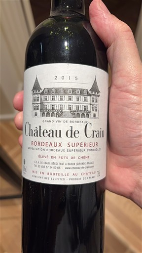 Bordeaux Bordeaux Supérieur Château Crain 2015