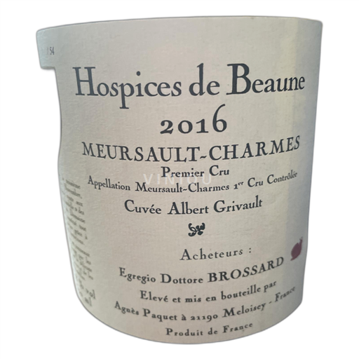 Bourgondië Meursault Hospices de Beaune Charmes Albert Grivault 2016