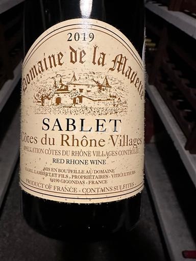 Thung lũng Rhône Không được chỉ định Domaine La Mavette Sablet 2019