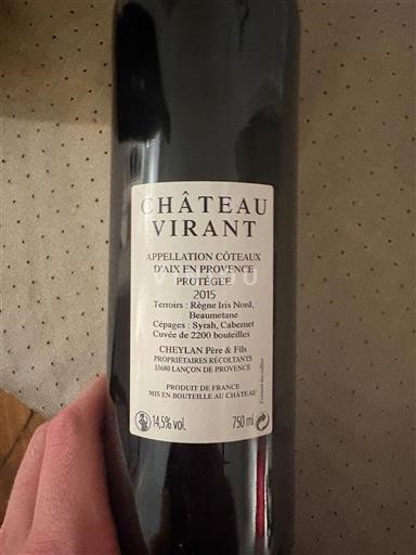 Provence Coteaux d'Aix-en-Provence Château Virant 2015