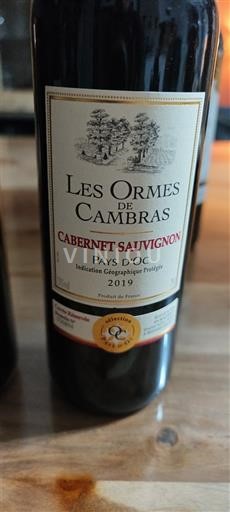Linguadoca e Rossiglione Paese d'Oc Les Ormes de Cambras Cabernet Sauvignon 2019