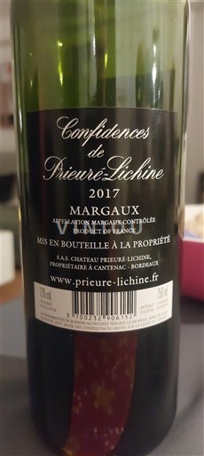 Bordeaux Margaux Prieuré-Lichine Confidences de Prieuré-Lichine 2017
