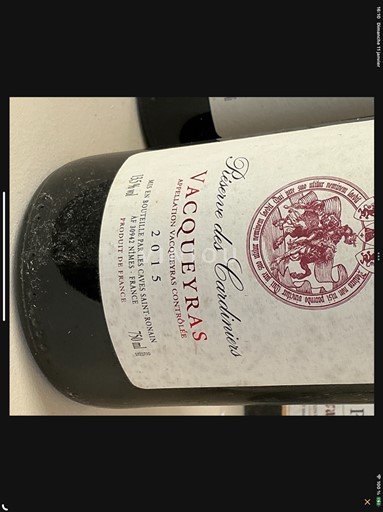 Valle del Rodano Vacqueyras Les Caves Saint Romain Réserve des Cardiniers 2015