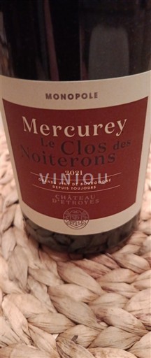 Bourgogne Mercurey Château Etroyes Le Clos des Noiterons 2021