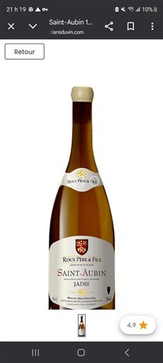 Rượu vang Blanc sec Jadis Roux Père & Fils 2020 Pháp Bourgogne Thánh Aubin AOC