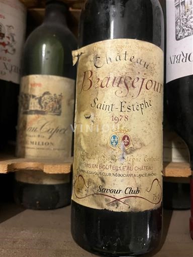 Bordeaux Saint-Estèphe Château Beausejour 1978