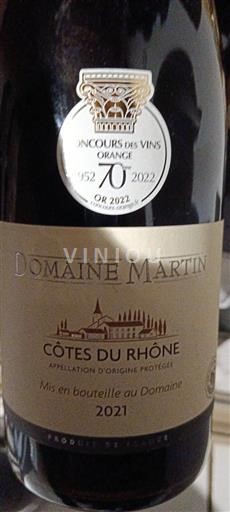 Údolí Rhôny Côtes-du-Rhône Domaine Martin 2021