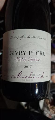Bourgogne Givry Premier Cru Domaine Miehuad Pied de Chaume 2017