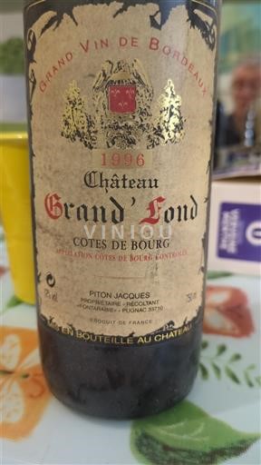 Bordeaux Côtes-de-bourg Château Grand Fond 1996