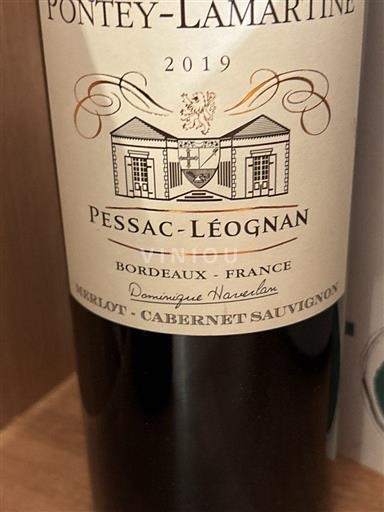 Bordéus Pessac-Léognan Pontey-Lamartine 2019