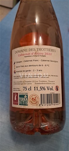 Valle della Loira Cabernet d'Anjou Domaine S Trottières 2022