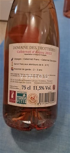 Valle della Loira Cabernet d'Anjou Domaine S Trottières 2022