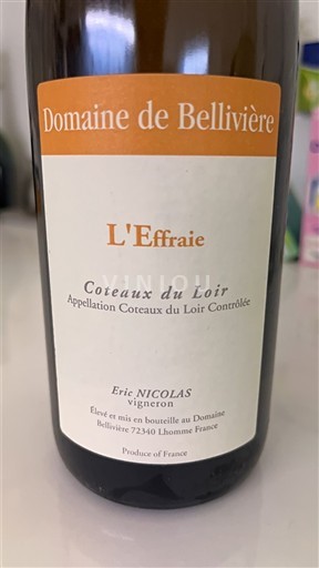 Thung lũng sông Loire Coteaux-du-Loir Domaine Bellivière L'Effraie 2015