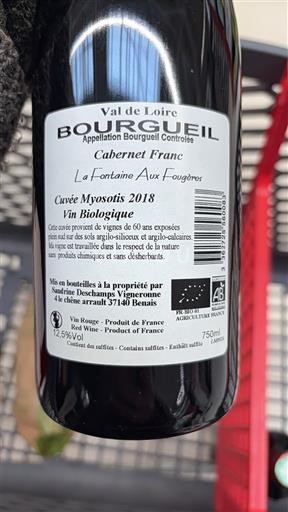 Dolina Loare Bourgueil Domaine La Fontaine Aux Fougères Myosotis 2018