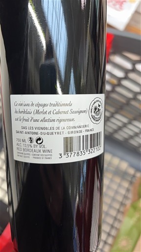 Bordeaux La Commanderie Không niên vụ