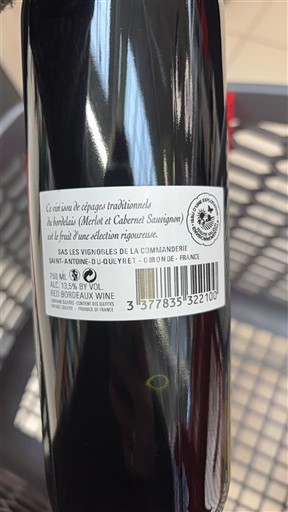 Bordeaux Les Vignobles de la Commanderie Neročník