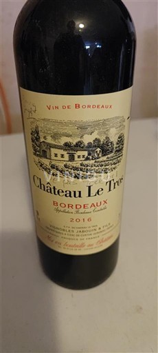 Bordeaux Château Le Tros 2016