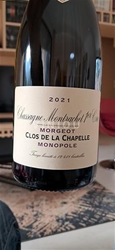 Bourgogne Chassagne-montrachet Premier Cru Clos de la Chapelle Morgeot Clos de la Chapelle Monopole 2021