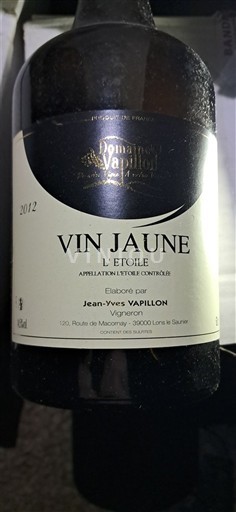 Jura L'Étoile Domaine Jean-Yves VAPILLON L'Etoile 2012