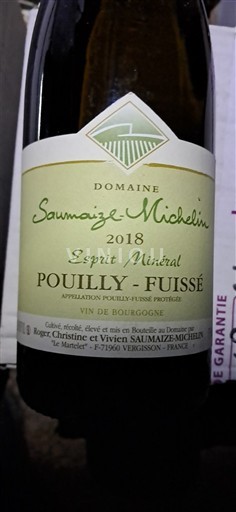 Burgundy Pouilly-Fuissé Domaine Saumaize-Michelin Esprit Minéral 2018