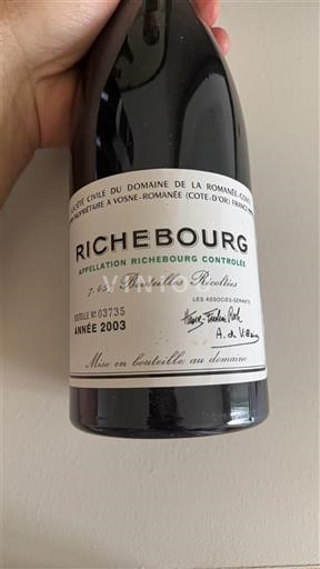 Bourgogne Richebourg Grand Cru Domaine La Romanée-Conti 2003