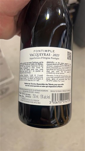 Valle del Rodano Vacqueyras Fontimple 2023