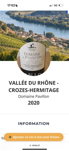 Vallée du Rhône Crozes-hermitage Domaine Pavillon 2021