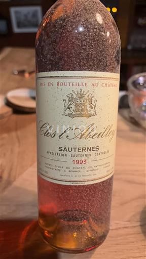 Bordeaux Sauternes Clos l'Abeilley 1993