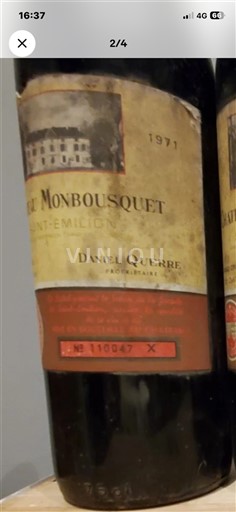 Bordeaux Saint-Émilion Château Monbousquet 1971