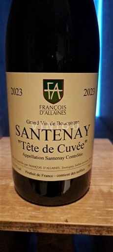 Burgundsko Santenay François d’Allaines Tête de 2023