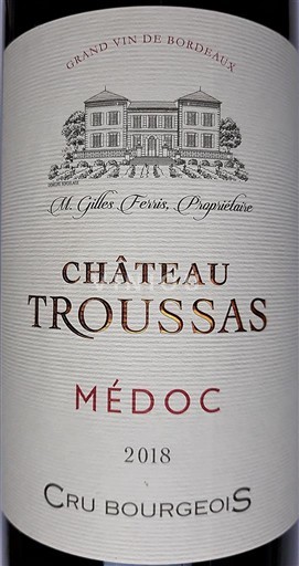 Bordeaux Médoc Château Troussas Cru Bourgeois 2018