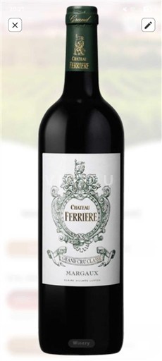 Viinit Rouge sec Château Ferrière 2023 Ranska Bordeaux Margaux AOC Grand Cru