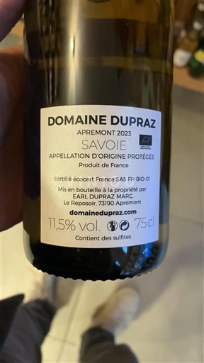 Savoie og Bugey Apremont Domaine Praz 2023