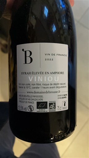 Tây Nam Gaillac Domaine Brousse Syrah élevée en amphore 2022