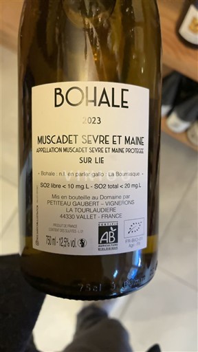 Valle della Loira Muscadet Sèvre et Maine Domaine Petiteau Gaubert Bohale 2023
