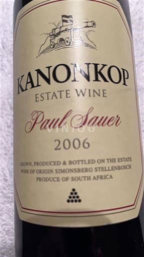 Kustområdet Stellenbosch Kanonkop Paul Sauer 2006