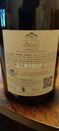 Bourgogne Ladoix Domaine Ardhuy 2022