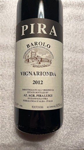 Piamonte Barolo Pira Luigi Vignarionda 2012
