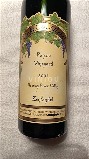 Vùng trồng nho được cấp phép California Russian River Valley Nickel & Nickel Ponzo Vineyard 2005
