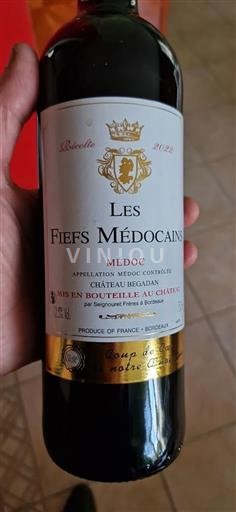 Bordeaux Médoc Château Begadan Les Fiefs Médocains 2022